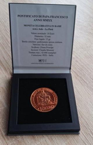 Moneda 10 Euros Vaticano 2020 Papa Francisco