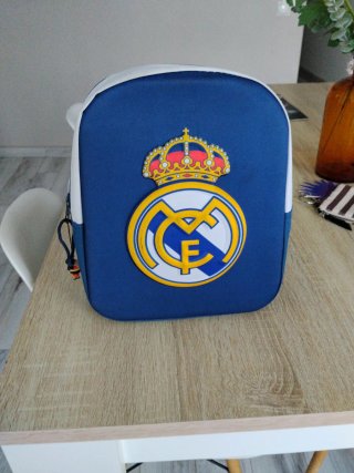 Lote Placa Chapa mas mochila Real Madrid
