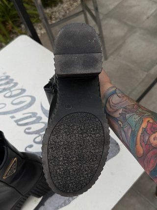 Botines Prada Plataforma Tacón Negro Talla 38