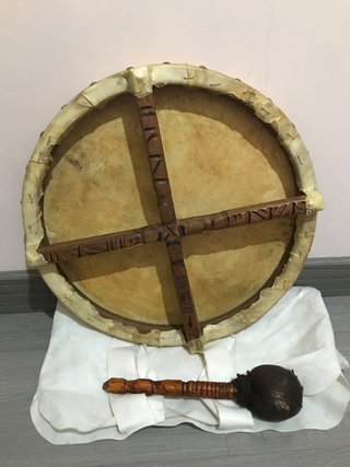 Tambor Chamanico Artesanal Piel Cabra