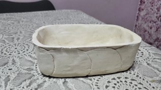 Bandeja cerámica artesanal beige