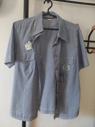 Camisa cuadros azul y blanco