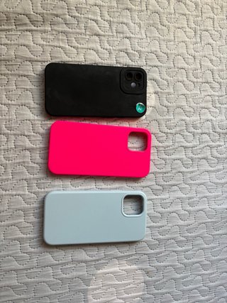 Fundas iPhone 12 (Negra, Rosa, Azul)