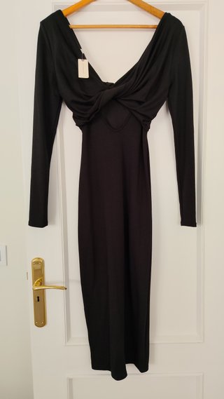 Vestido negro midi Anthropologie. Talla 34