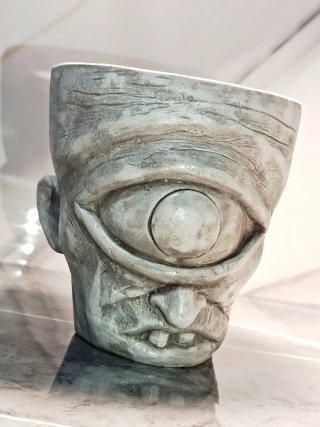 Vaso Ciclope Gargoyle Elfo Horror Scultura Gesso