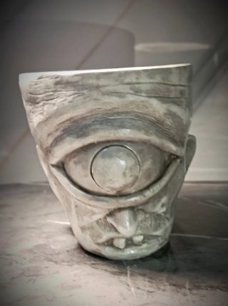 Vaso Ciclope Gargoyle Elfo Horror Scultura Gesso