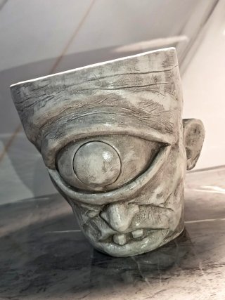 Vaso Ciclope Gargoyle Elfo Horror Scultura Gesso