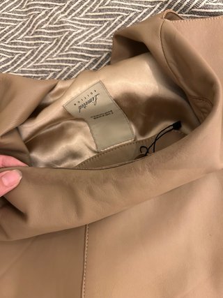 Chaqueta de Piel Natural Beige Premium