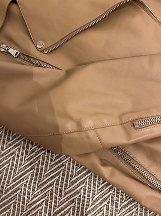 Chaqueta de Piel Natural Beige Premium