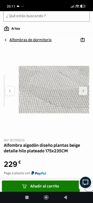Alfombra algodón floral beige