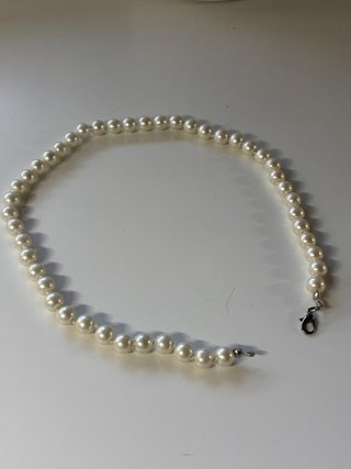 Collar corto perlas blancas 40 cm vintage