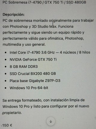 PC sobremesa (con opcion todo incluido - **LEER**)