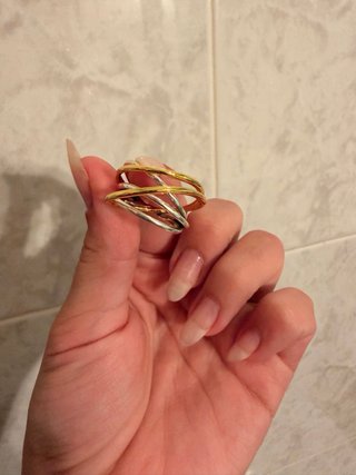 Anillo Pandora dorado y plateado