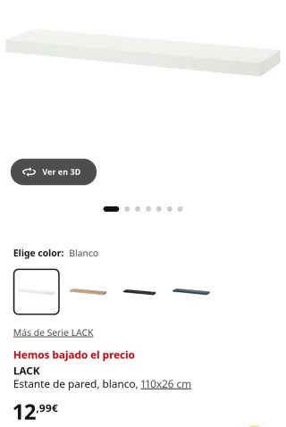 Estanterías Ikea modelo LACK