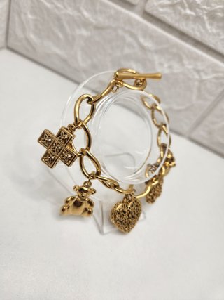 Pulsera Acero Quirúrgico Chapado Oro