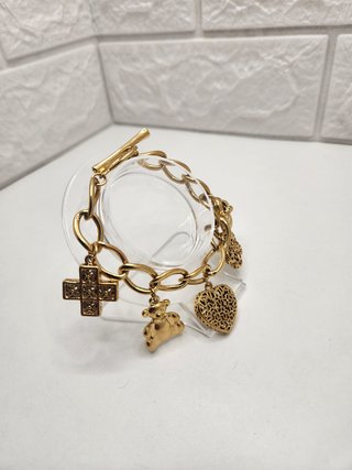 Pulsera Acero Quirúrgico Chapado Oro