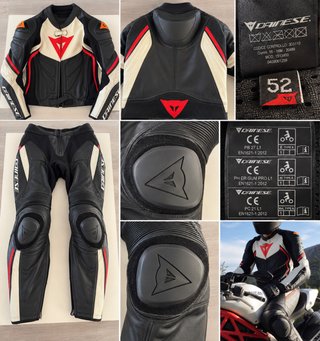 Mono Dainese Talla 52 Negro/Blanco/Rojo