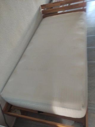 2 camas 90 madera canapé y colchón
