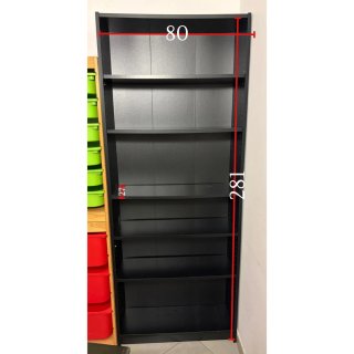 Librería Negra Madera 80x281x27 cm