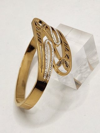 Pulsera Brazalete Acero Chapado Oro