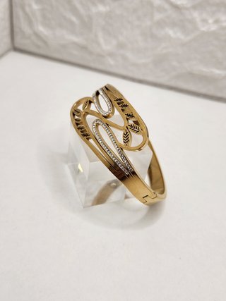Pulsera Brazalete Acero Chapado Oro