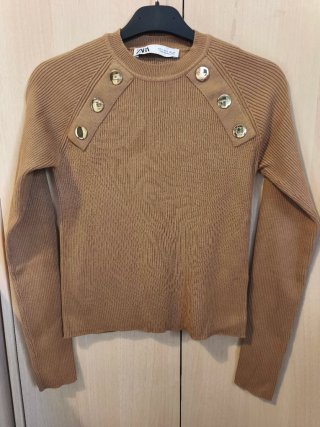 Jersey Zara tachuelas marrón S