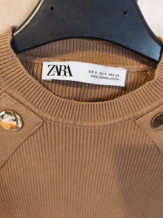 Jersey Zara tachuelas marrón S
