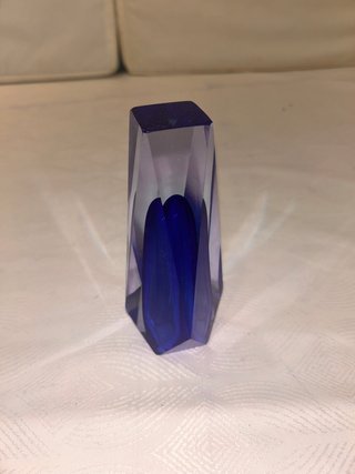 Vaso Luigi Mandruzzato in cristallo di Murano blu