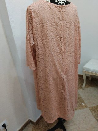 Vestido rosa encaje talla XXXL