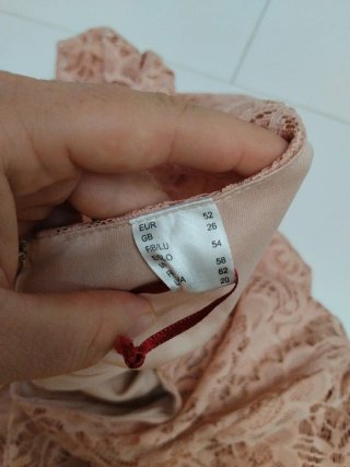 Vestido rosa encaje talla XXXL