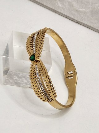 Pulsera Brazalete Acero Baño Oro