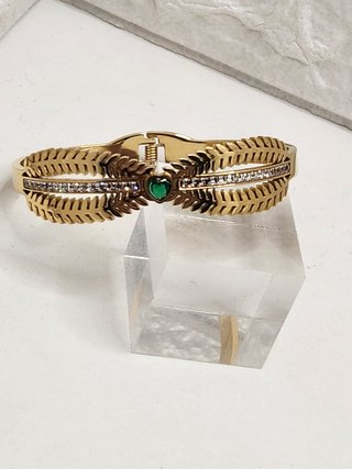 Pulsera Brazalete Acero Baño Oro