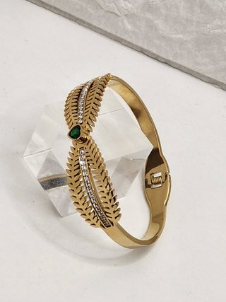 Pulsera Brazalete Acero Baño Oro