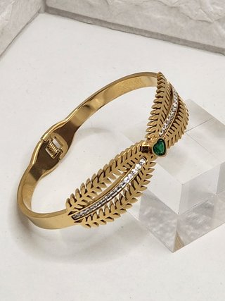 Pulsera Brazalete Acero Baño Oro