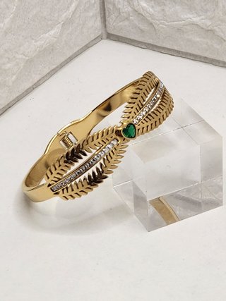 Pulsera Brazalete Acero Baño Oro