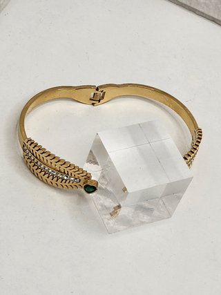 Pulsera Brazalete Acero Baño Oro