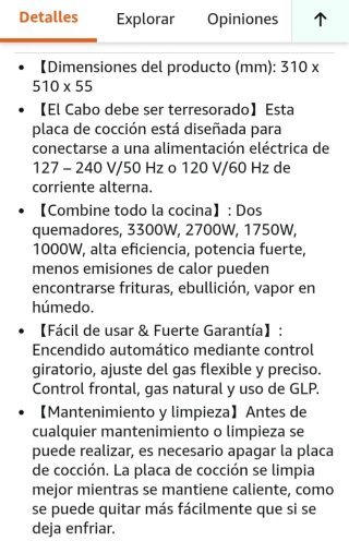 Placa de cocción a gas y regulador