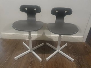 2 Sillas Ikea Niños Gris/Blanco