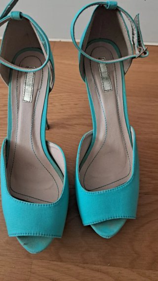 Zapatos de tacón turquesa/verde esmeralda