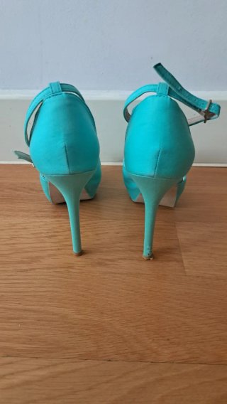 Zapatos de tacón turquesa/verde esmeralda