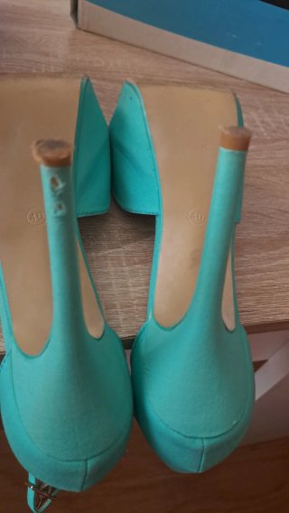 Zapatos de tacón turquesa/verde esmeralda