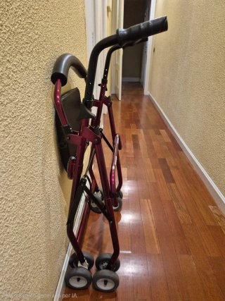 Andador Plegable 4 Ruedas dobles. Freno de carga.