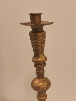 Candelabro portavelas vintage dorado antiguo