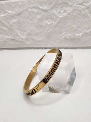 Pulsera Brazalete Acero Chapado Oro Greca