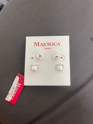 Pendientes Majorica Perla Dorada Nuevos