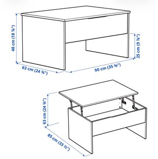 Mesa de centro elevable ÖSTAVALL negra