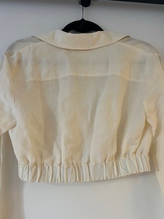 Blusa Zara Beige Cruzada Talla XS