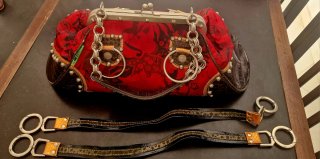 Bolso vintage rojo y negro