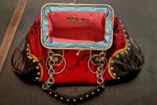 Bolso vintage rojo y negro