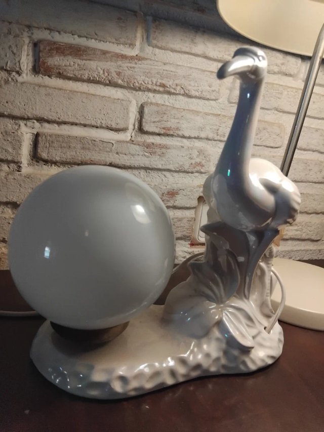 Lámpara Vintage Cisne Cerámica